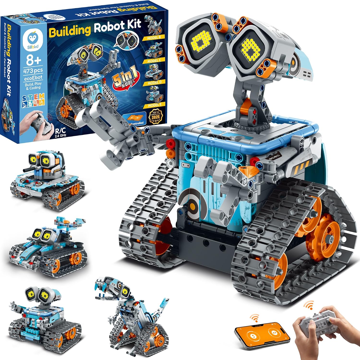 Sillbird Building Robot Kit STEM Gifts for Kids 8-13 with Remote Control