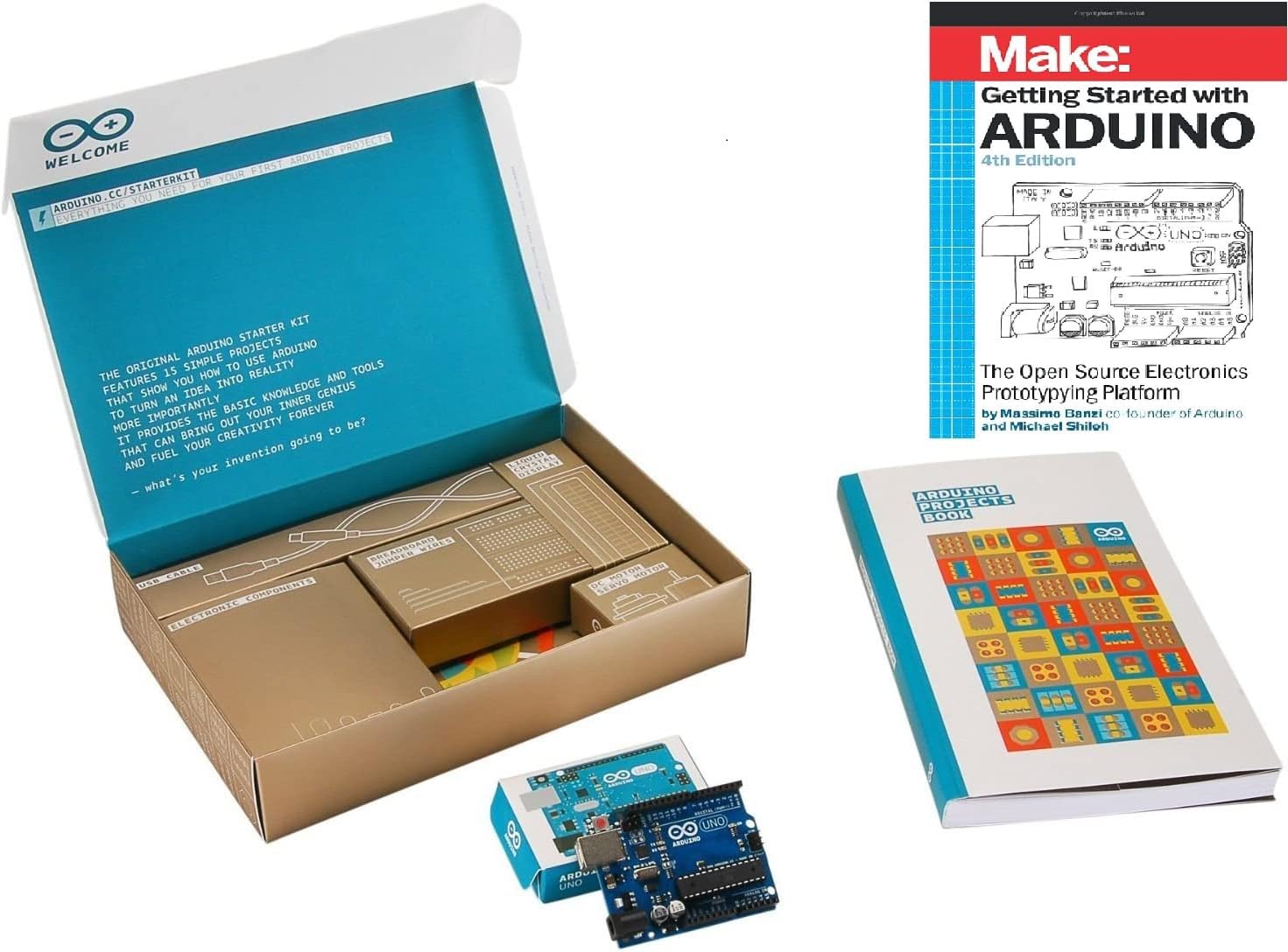 Arduino The Official Starter Kit Deluxe Bundle with Make: Getting Started The Open Source Electronics Prototyping Platform 3rd Edition Book Arduino The Official Starter Kit Deluxe Bundle with Make: Getting Started The Open Source Electronics Prototyping Platform 3rd Edition Book